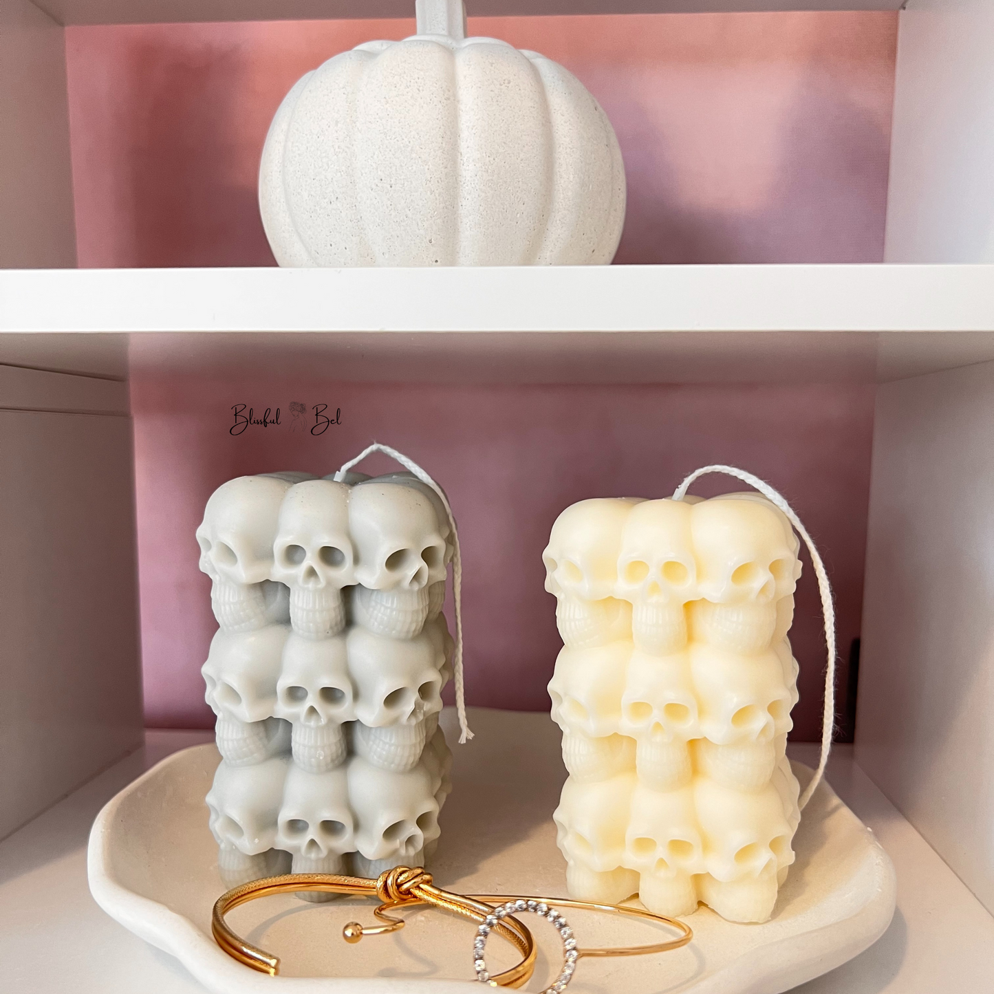 Halloween Decor Skull Candle