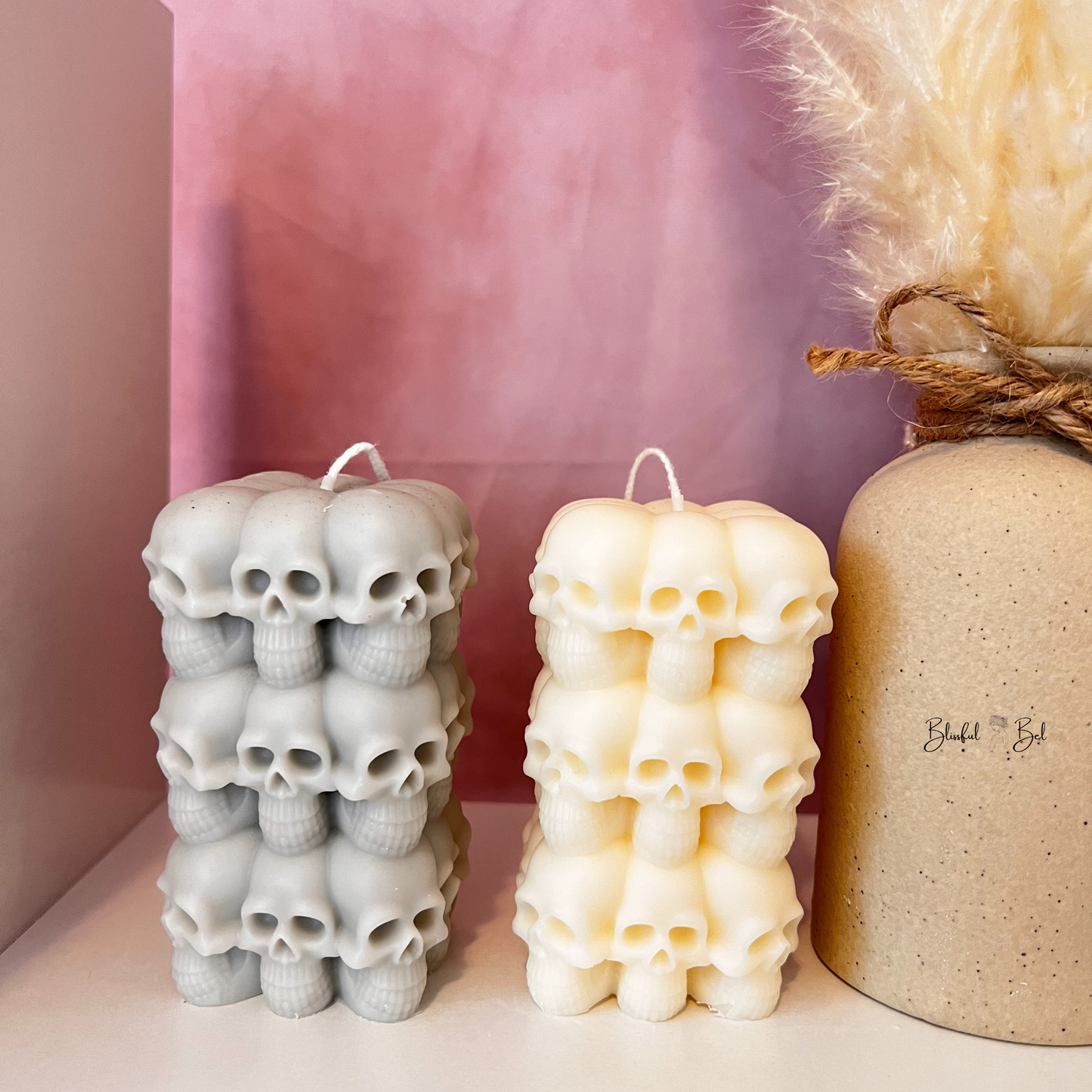 Halloween Decor Skull Candle