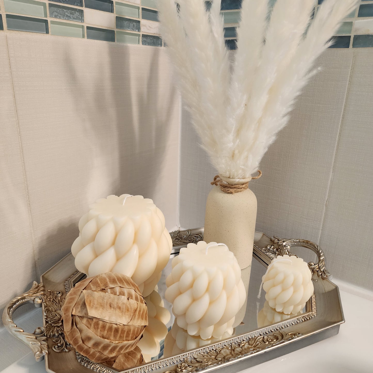 Cora Sculptured Decor Candle