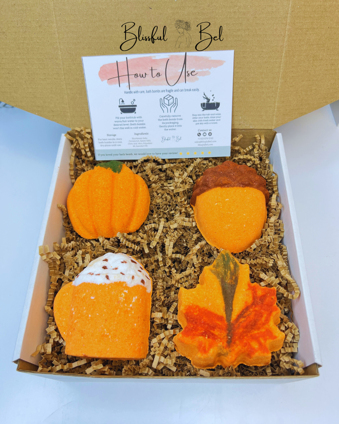 Fall Themed Bath Bomb Gift Box (4 Pcs)